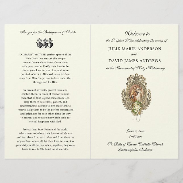 Programa Católico de Casamento Vintage Matrimônio  (Frente)