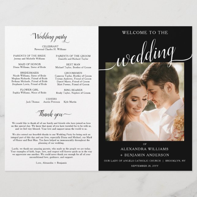 Programa Católico de Cerimônia de Casamento de Ale (Frente)