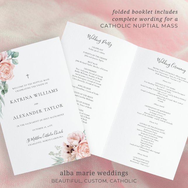 Programa Católico de Cerimônia de Casamento Katrin (Criador carregado)