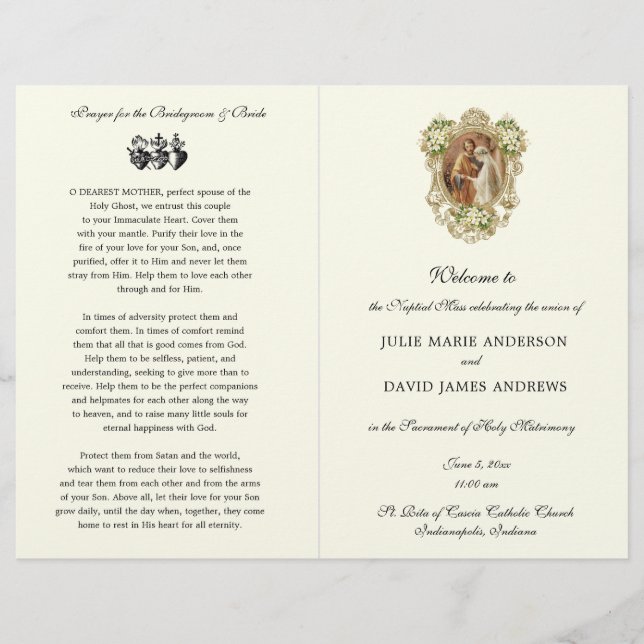 Programa Católico Tradicional de Casamento em Mass (Frente)