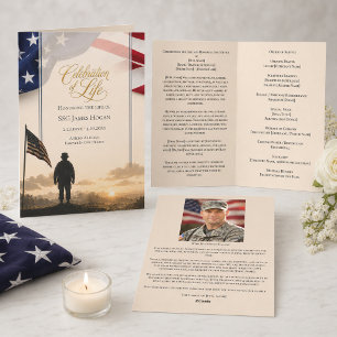 Programa Celebração da Bandeira Americana Funeral Militar