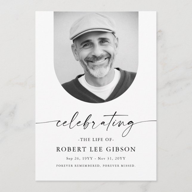 Programa Celebração Da Vida Do Elegante Funeral Memorial (Frente)