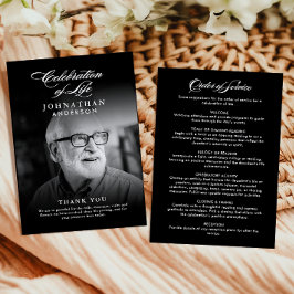 Programa Celebração da Vida Elegante Rótulo Foto Funeral