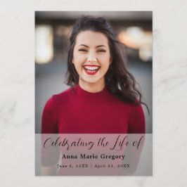 Programa Celebração da Vida Foto Simples Funeral Memorial