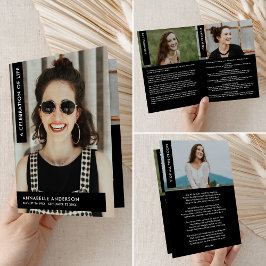 Programa Celebração da Vida Funeral Dobrado Moderno Elegant