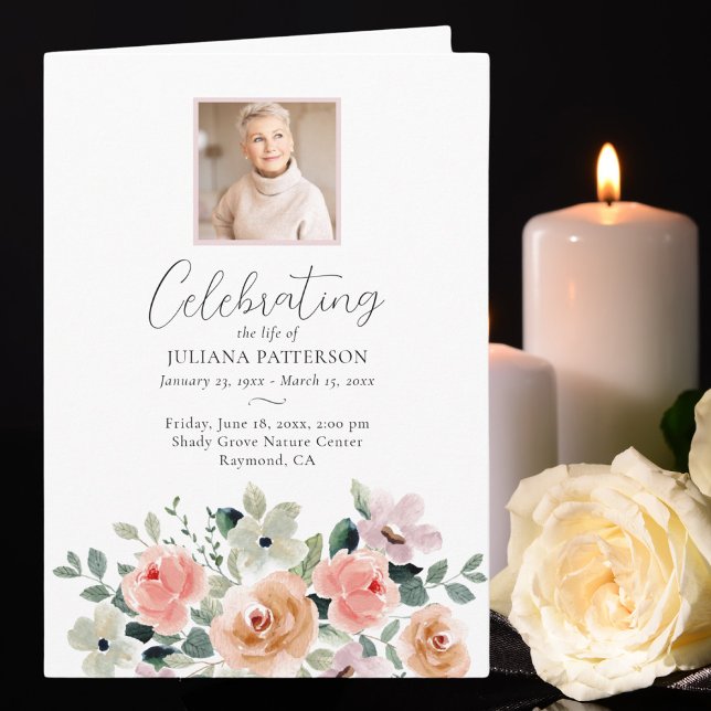 Programa Celebração de Fotos de rosa do Funeral (Criador carregado)