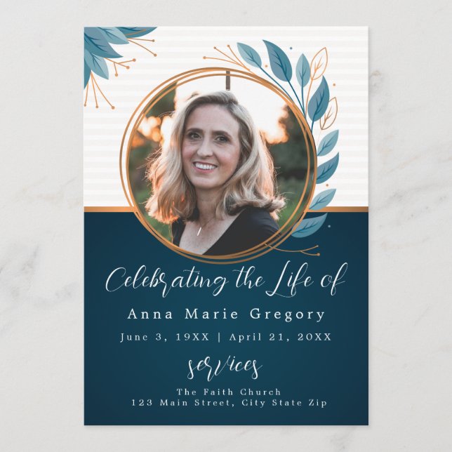 Programa Celebração do Funeral Memorial da Foto Bronze da V (Frente)