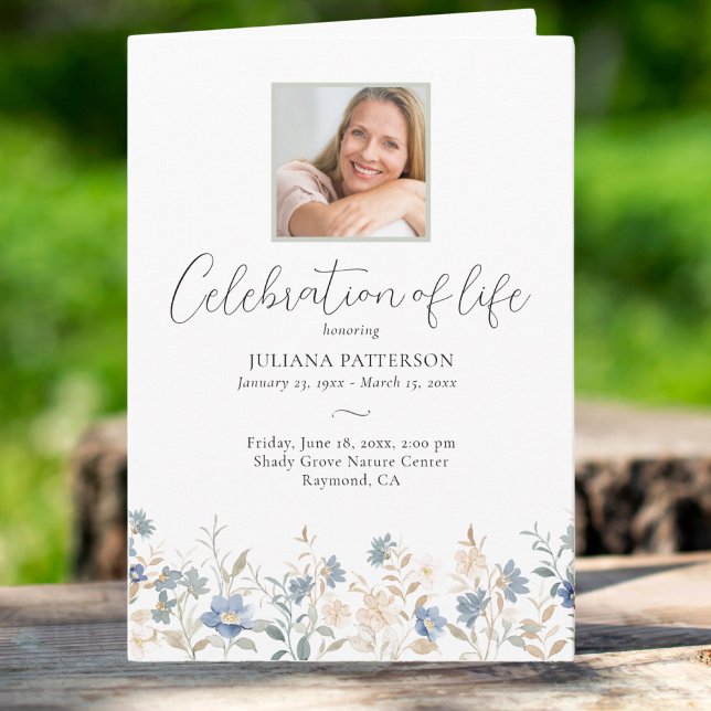 Programa Celebração do Life Blue Wildflower Foto funeral (Criador carregado)