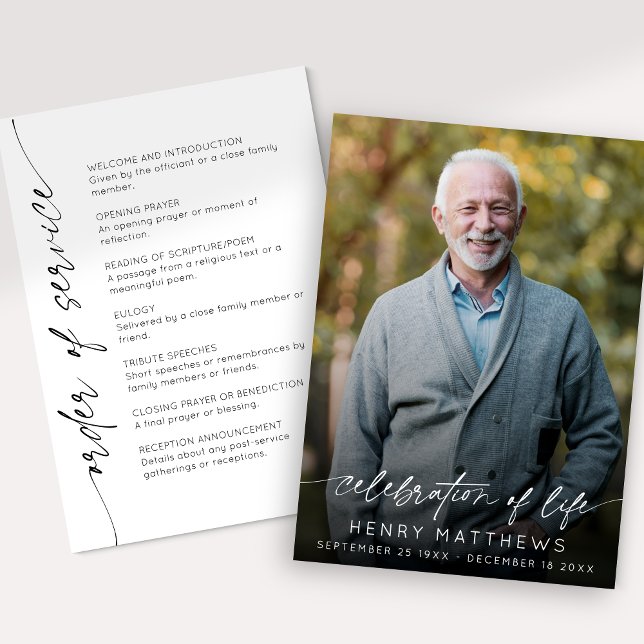 Programa Celebração Elegante do Funeral Fotográfico de Scri (Criador carregado)