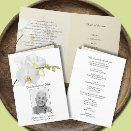 Programa Celebração Funeral Orquídea Branca da Foto da Vida
