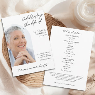 Programa Celebrando a Vida do Funeral de Fotografias de Arc