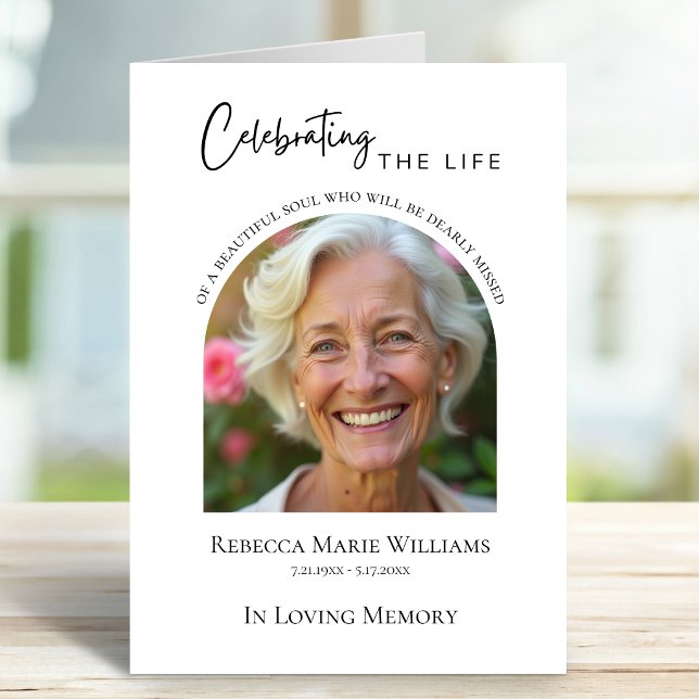 Programa Celebrando a Vida Moderno Foto Funeral (Celebrating The Life Modern Photo Funeral Program
)