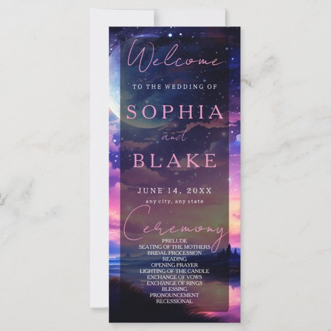 Programa Celestial de Casamento de Estrelas de Lua (Frente)