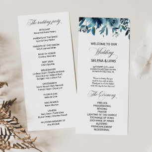 Programa Celestial de Casamento Floral Azul Marinh