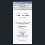 Programa Cerimônia de Bar Mitzvah Blue Gold David Star<br><div class="desc">Distribua estes elegantes cartões de programa de cerimônia em seu Bar Mitzvah judaico ou casamento. Design moderno, porém elegante, em cores azul de pincelada de aquarela, de azul claro a azul-marinho. Estrela de Davi dourada no meio com pincelada de folha de ouro falso. Letras em roteiro moderno. Perfeito para filho...</div>