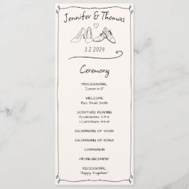 Programa Cerimônia de Calçados de Casamento de Porodle Dese