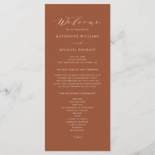 Programa Cerimônia de Casamento Boho Terracotta Dathur Scri