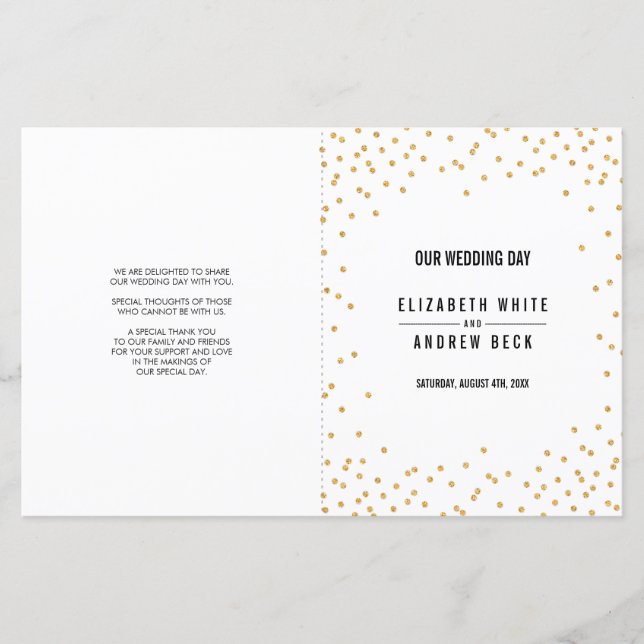 PROGRAMA CERIMÔNIA DE CASAMENTO - brilho glamouros (Frente)
