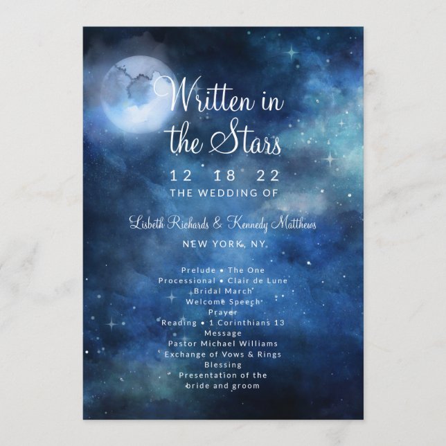 Programa Cerimônia de Casamento Celestial Lua Cheia no Céu  (Frente)