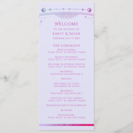 Programa Cerimônia de Casamento Celestial Rosa Lavanda