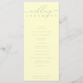 Programa Cerimônia de Casamento com Roteiro de Letra Cursiv