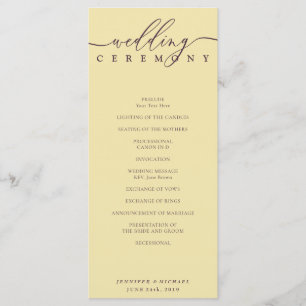 Programa Cerimônia de Casamento com Roteiro Mínimo de Figue