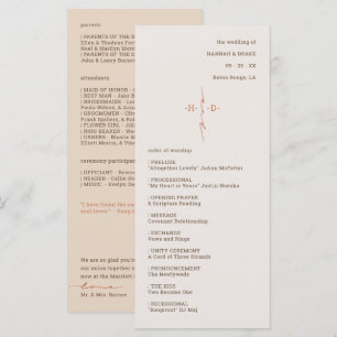 Programa Cerimônia de Casamento Cristão com Cruz Monogramad