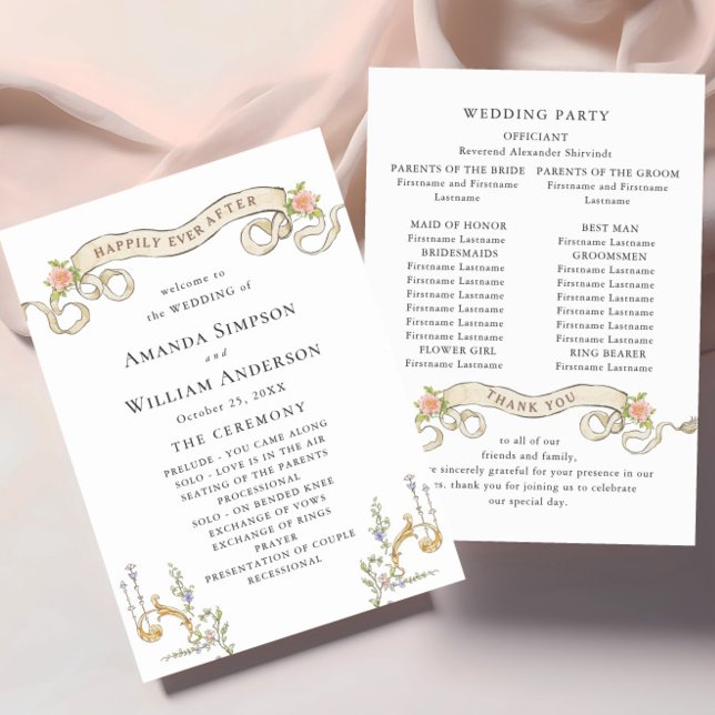 Programa Cerimônia de casamento da Ornamentado Vitoriana Gr (Criador carregado)