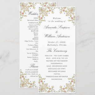 Programa Cerimônia de casamento da Ornamentado Vitoriana Gr