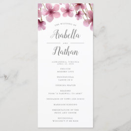 Programa Cerimônia de Casamento de Cherry Blossoms