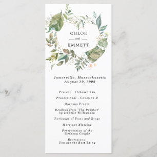 Programa Cerimônia de Casamento do Coração Botânico