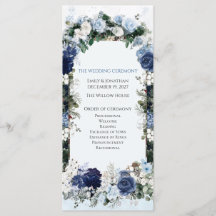 Cerimônia de Casamento Floral Azul de Inverno na F