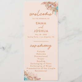Programa Cerimônia de Casamento Floral Boho Moderna