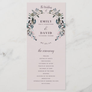 Programa Cerimônia de Casamento Floral de Mauve Purple