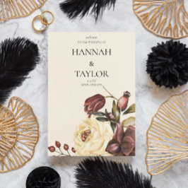 Programa Cerimônia de Casamento Floral de outono Elegante