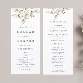 Programa Cerimônia de Casamento Floral Elegante Blush de Sa