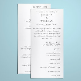 Programa Cerimônia de Casamento Minimalista