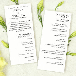 Programa Cerimônia de Casamento Minimalista