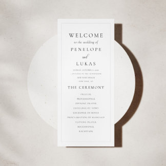 Programa Cerimônia de Casamento Mínimo Elegante Moderna