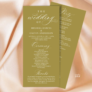 Programa Cerimônia de Casamento Moderna, Chique e Elegante
