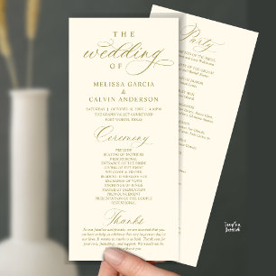 Programa Cerimônia de Casamento Moderna e Sofisticada