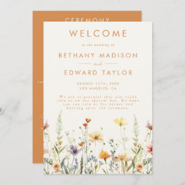 Programa Cerimônia de Casamento Rustic Wildflower