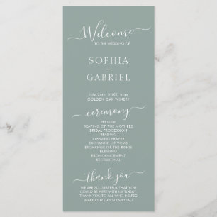 Programa Cerimônia de Casamento Verde da Chic Calliographic