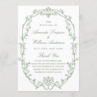 Programa Cerimônia de Casamento Verde da Ornamentado Vitori