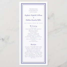 Programa Cerimônia de Serviço de Casamento Branco Periwinkl