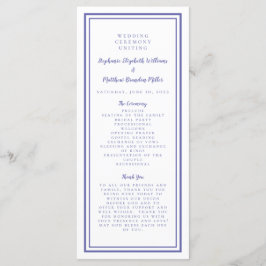 Programa Cerimônia de Serviço de Casamento Branco Periwinkl