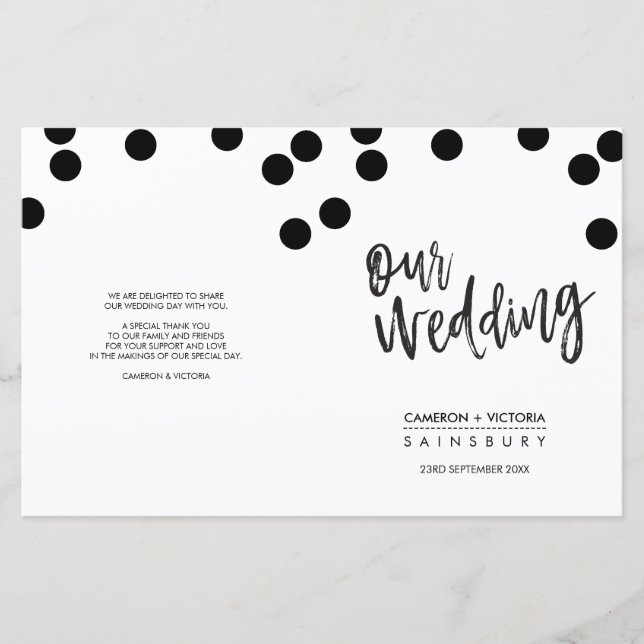 PROGRAMA CERIMÔNIA DO CASAMENTO manchados de ponto (Frente)