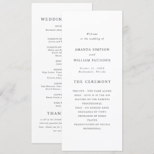 Programa Cerimônia Elegante de Casamento de Túneis do Jardi
