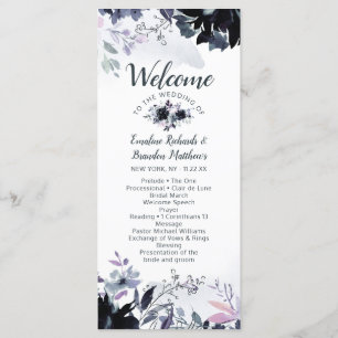 Programa Cerimônia Nocturnal de Casamento por Aquarela de M