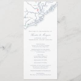 Programa Charleston South Carolina Dusty Blue Wedding